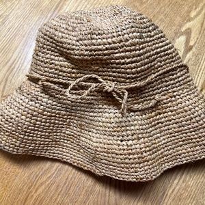 Bucket Straw handmade hat, tan, size  medium
